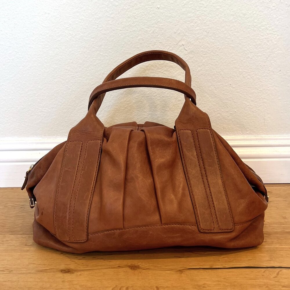 Joanna Maxham Cast Away Brown Leather Convertible Leather Handbag, NWOT